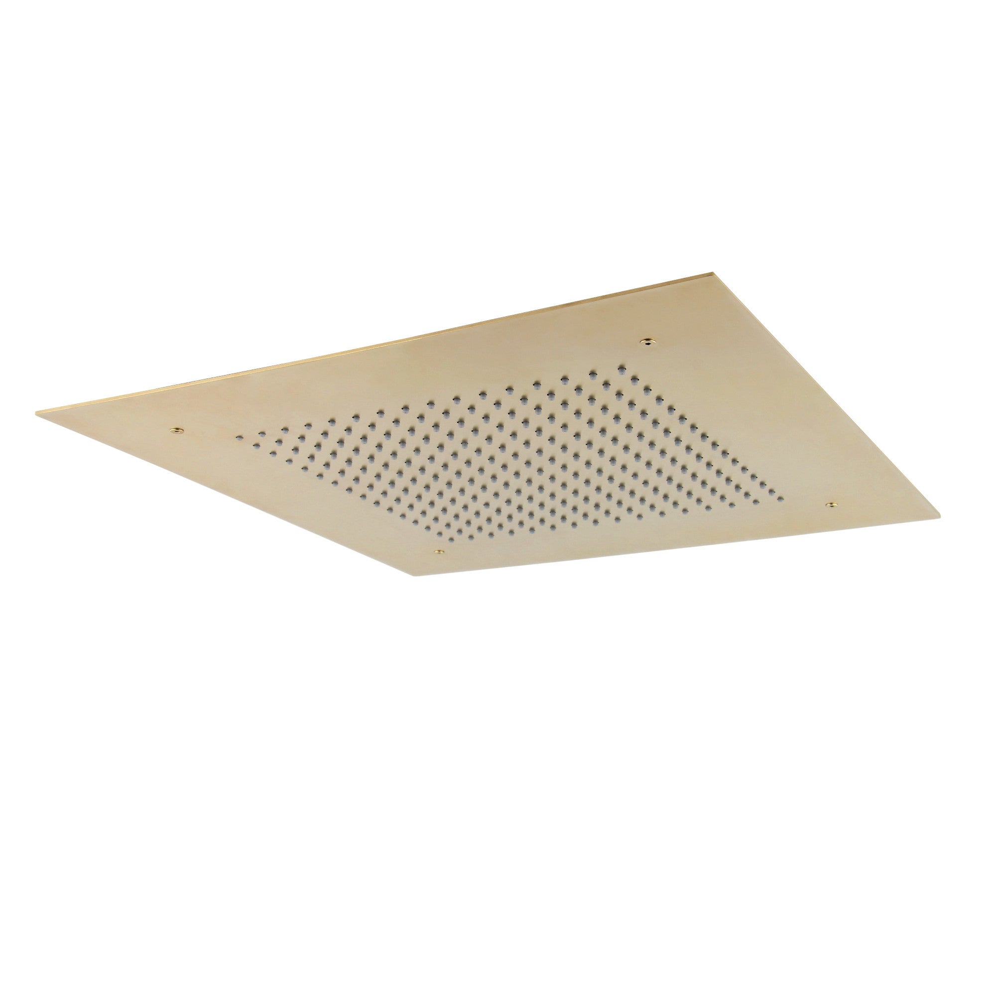 Square recessed 400mm shower head stainless steel - brushed brass